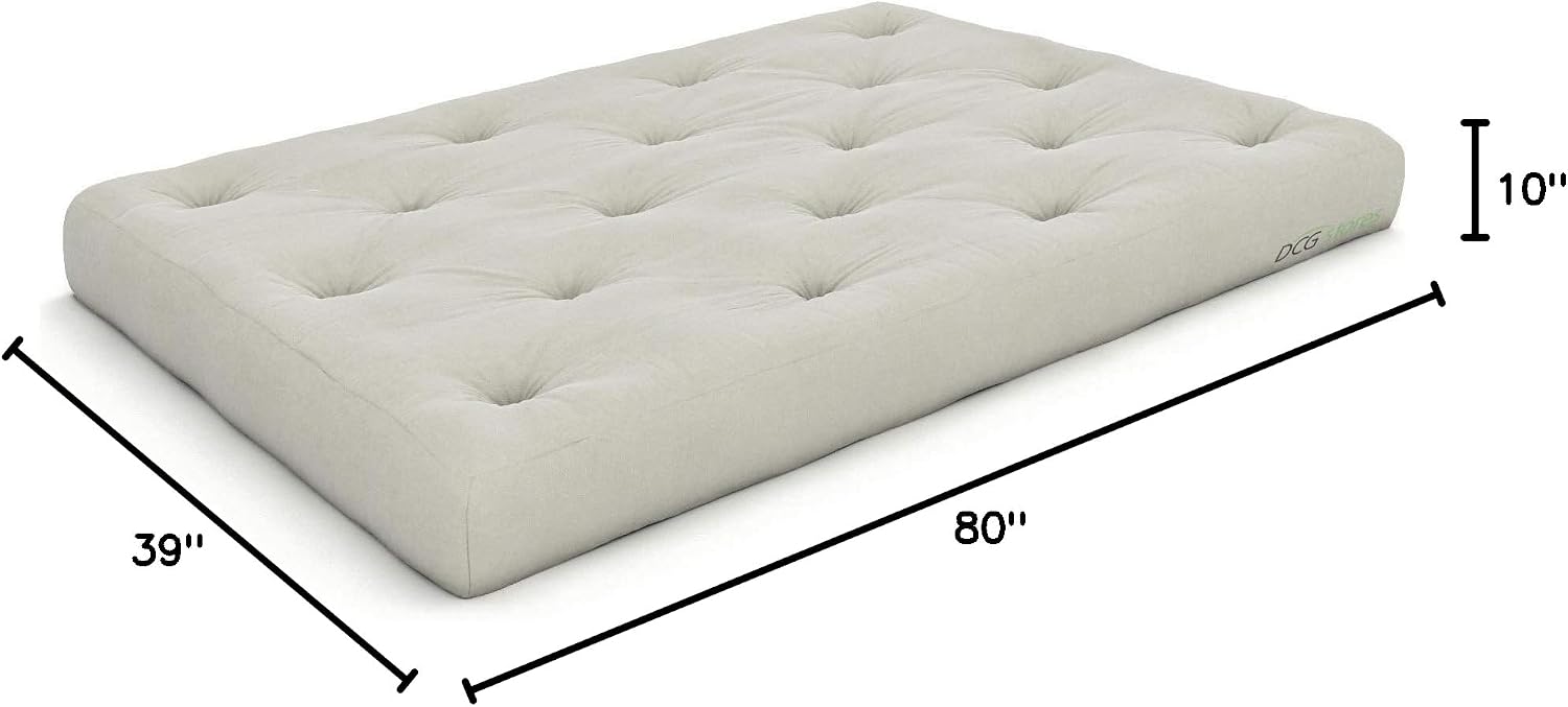 Nirvana Futons Plush, Comfortable 8-Inch Full Futon Mattress, Microfiber Fudge - Made in USA