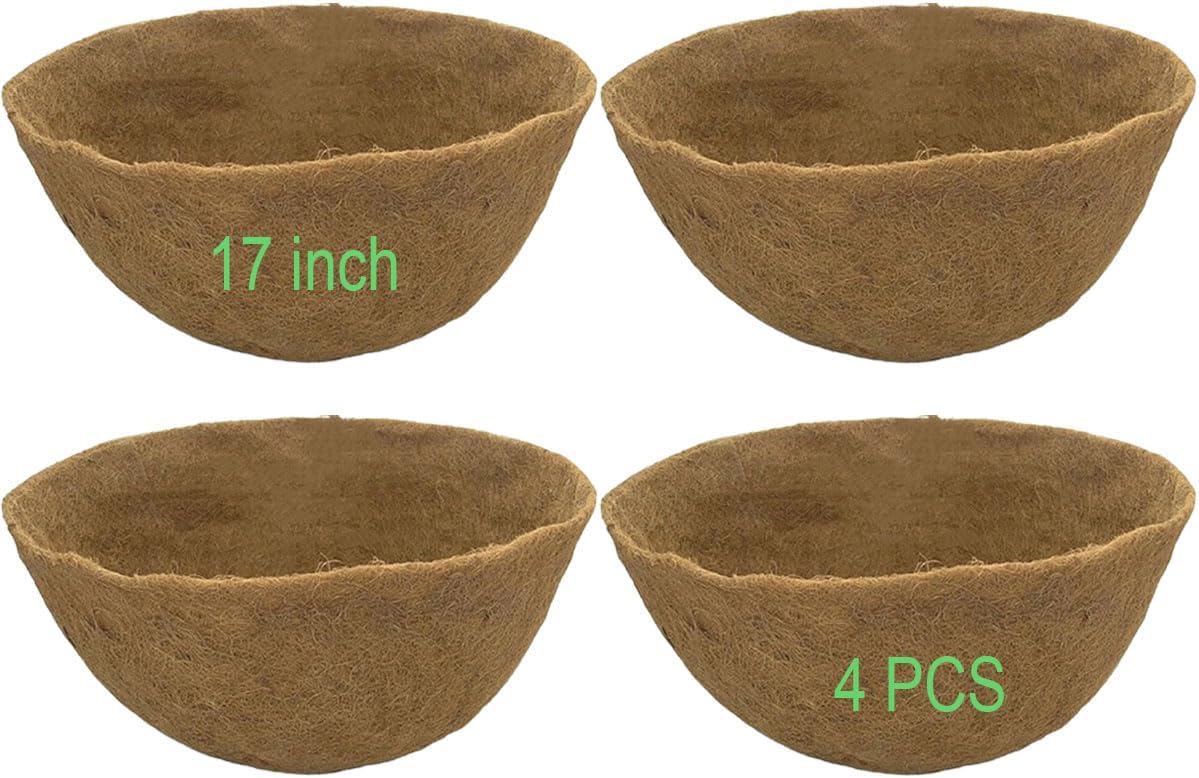 Coco Liners for Planters 20 Inch 2PCS Replacement Coco Fiber Basket Liner for Round Baskets Garden Containers