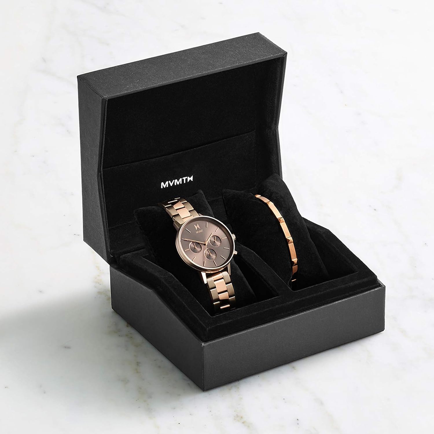 MVMT Nova - Dual Timezone Women’s Wristwatch - Minimalist Dress - 3 ATM/30 Meters Water-Resistant Timepiece - Interchangeable Bands - 38mm