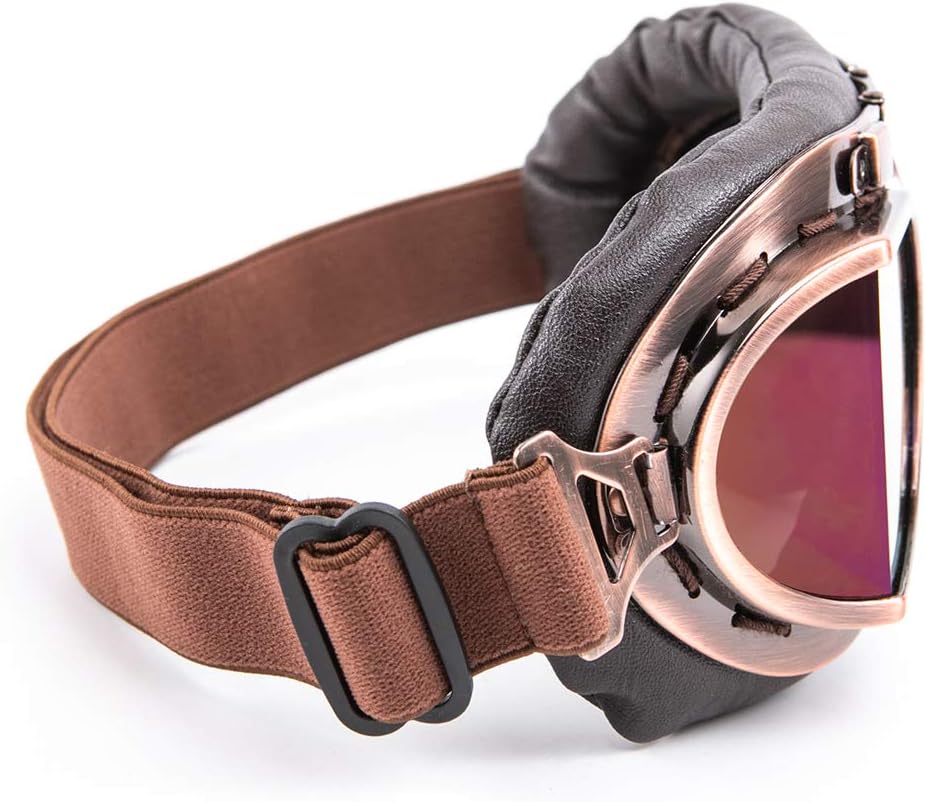 Motorcycle Goggles Anti Fog&Wind&Dust&Sand Aviator Pilot Motocross | Dirt Bike Atv Riding Goggles with Yellow Lens,Fit Over Glasses or Helmet