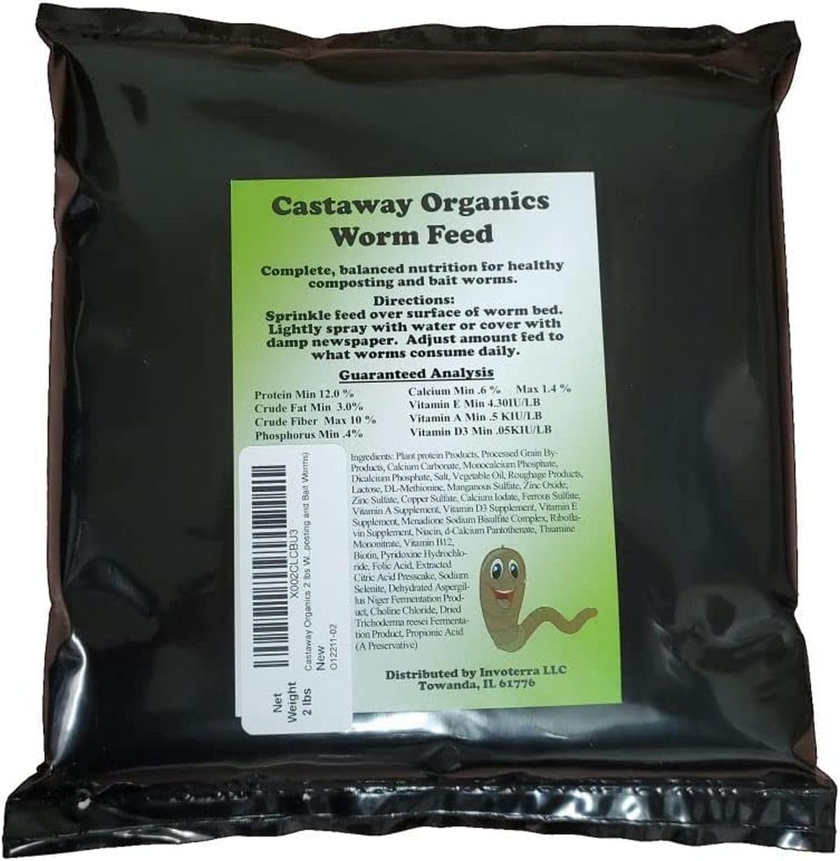 Worm Food for All Composting Worms, Bait Worms, Red Wigglers, Nightcrawlers (2 Pounds)