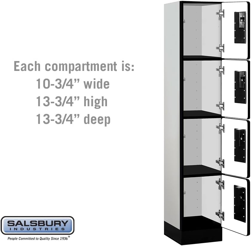 Salsbury Industries Four Tier Designer Wood Locker, Mahogany, 6' 3" x 18"