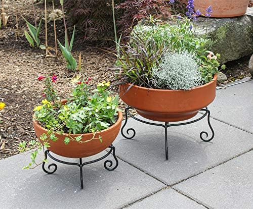 Achla Designs Piazza Flower Pot Plant Stand, Small,Black