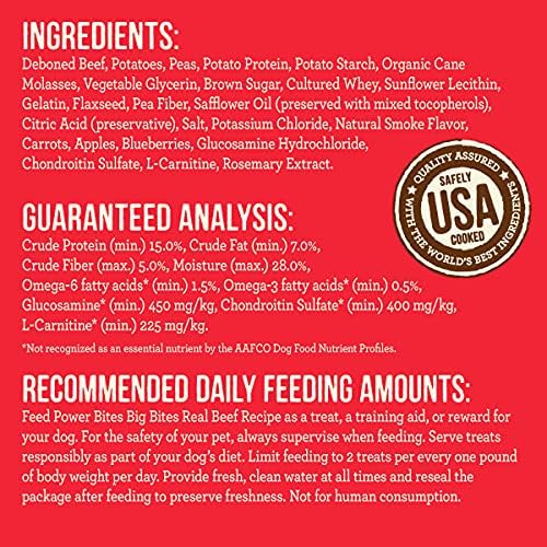 Merrick Power Bites Salmon Grain Free Dog Treats 6 oz Bag | Wholesome and flavorful dog treats made with salmon as the #1 ingredient, perfect for anytime snacking or training rewards