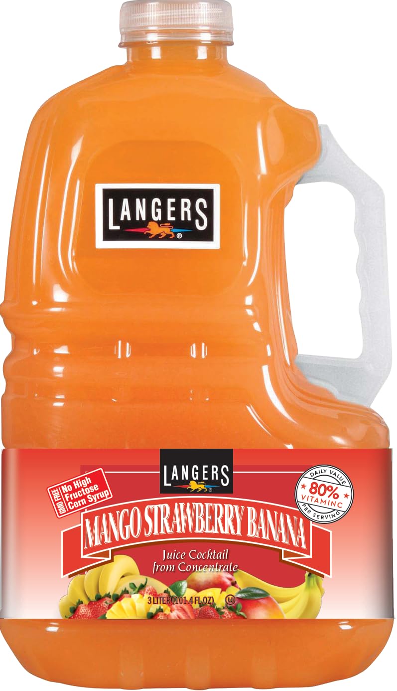 Langers Juice Cocktail, Pineapple Orange Guava, 15.2 Fl Oz (Pack of 12)