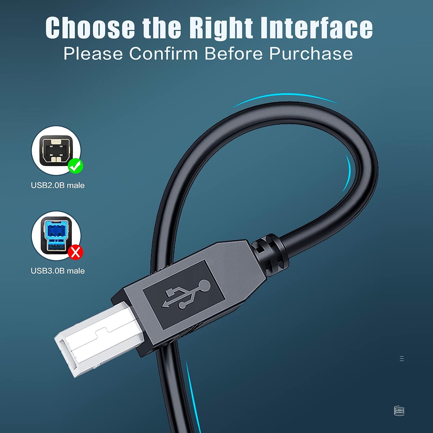 Replacement 10FT USB A Male to B Male Cable Cord Data Transfer Host Cable Cord for AKAI MPK Mini Mk2 USB MIDI Keyboard Pad Controller