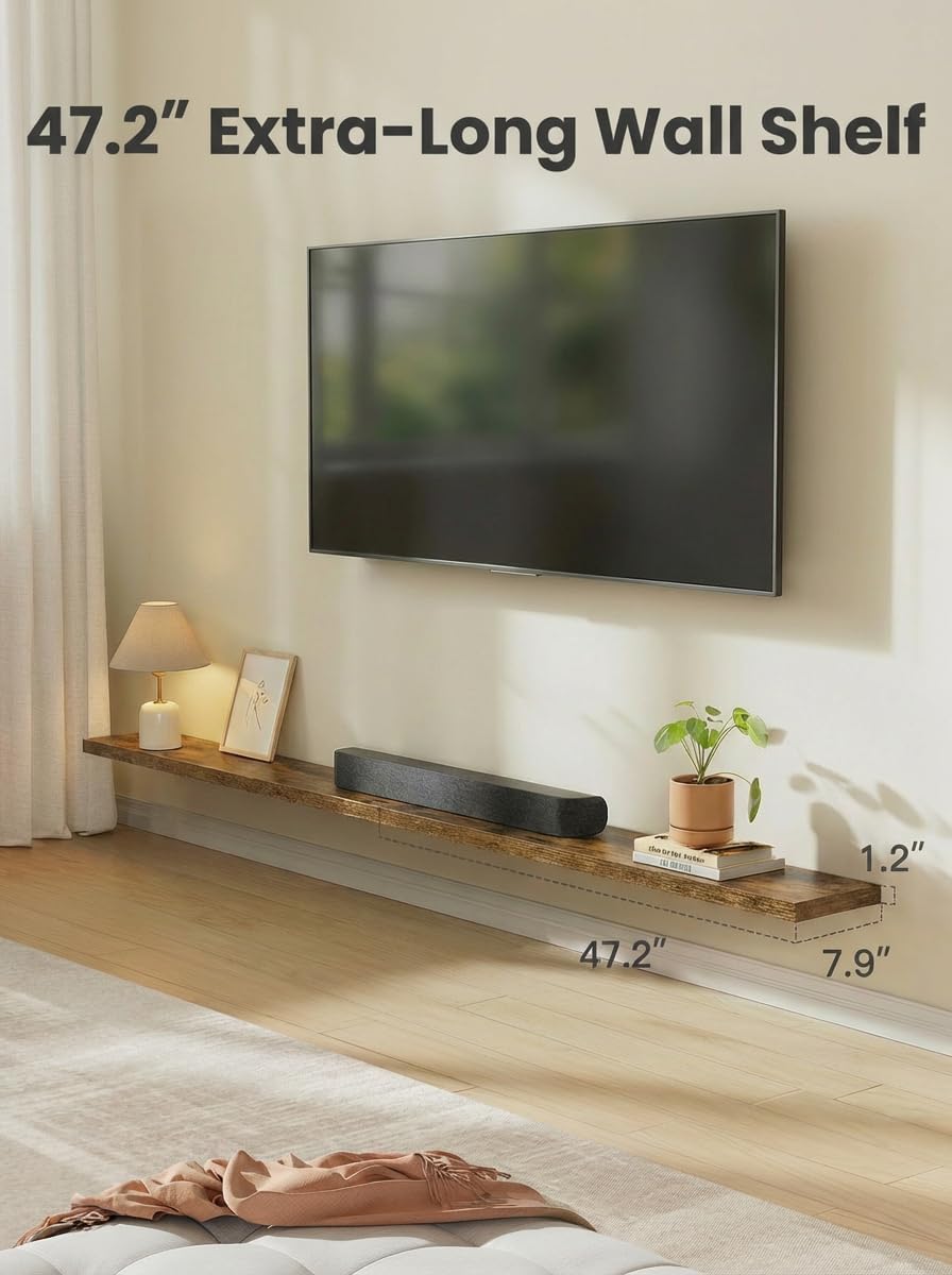 AMADA HOMEFURNISHING Floating Shelves, Wall Shelves for Bathroom/Living Room/Bedroom/Kitchen Decor