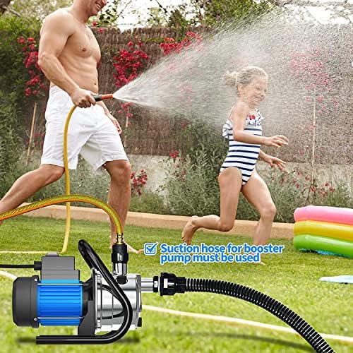 Water Transfer Pump 110V Shallow Well Pump 1.5HP 1600GPH Electric Portable Garden Pressure Booster Pumps for Pool Draining Farm Irrigation Lake Lawn