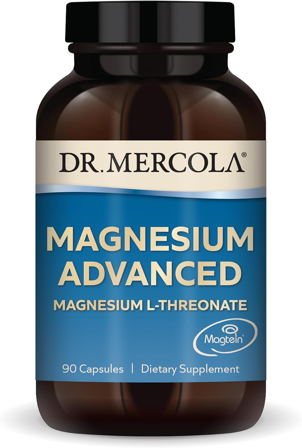 Dr. Mercola Magnesium L-Threonate, Magnesium Advanced Supplement with Magtein, 2000 mg per Serving, High Bioavailability for Cognitive Support, Memory & Brain Health, Non-GMO, Gluten Free, 90 Capsule