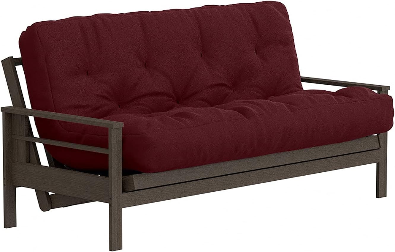 Royal Sleep Products by The Futon Factory 12 inch Foam Futon Mattress - Solid Black Fabric - Full Size - CertiPUR Certified Foams - Made in USA - (Frame not Included)