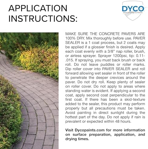 Dyco Paver Sealer Acrylic Waterproofing Sealer - Clear, 1 Gallon, Paver Sealer Wet Look, Concrete Patio Sealer, Concrete Sealer Driveway