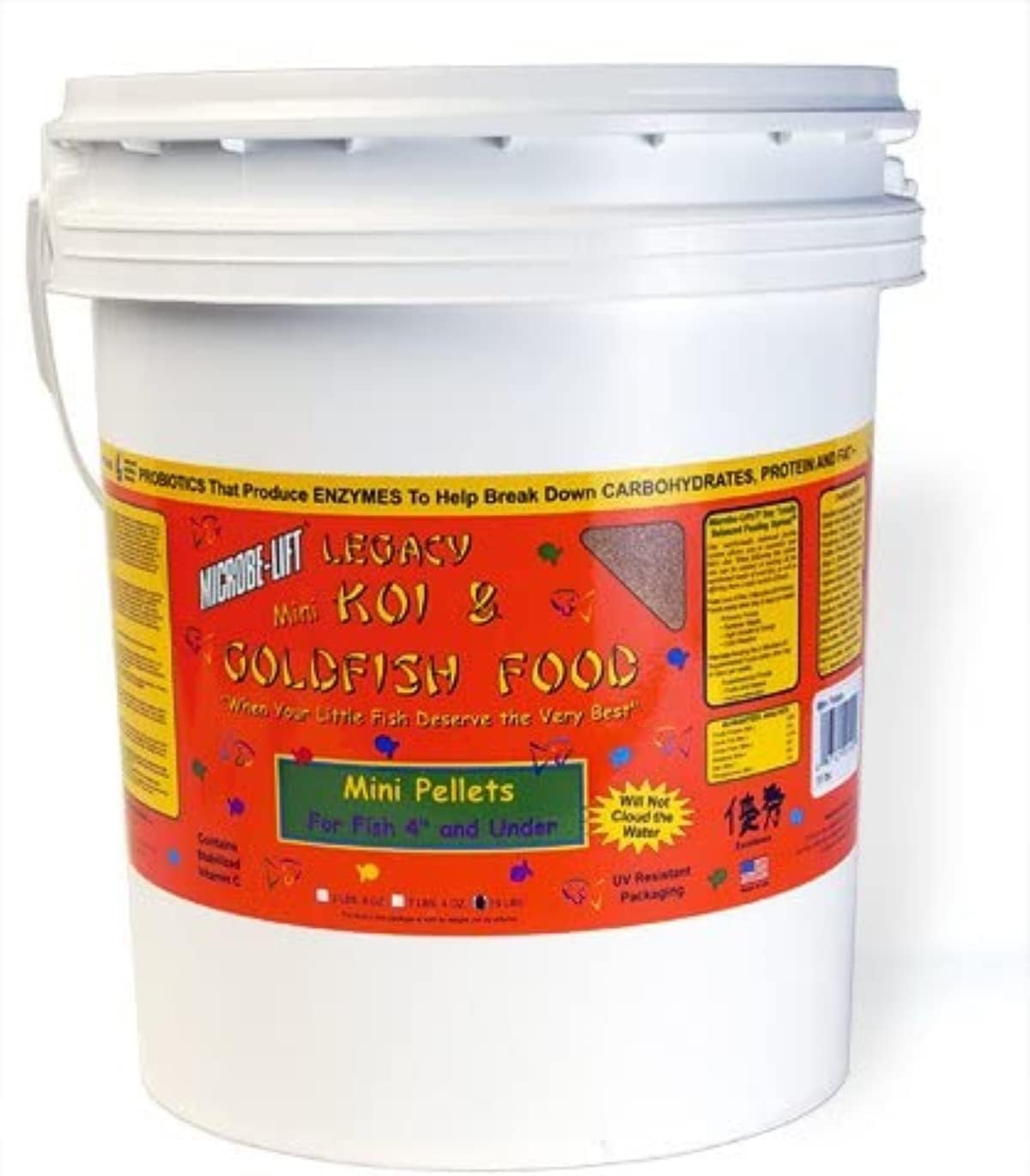 MICROBE-LIFT MLLMPSM Mini Floating Fish Food Pellets for Ponds, Water Gardens, and Fountains, for Small Live Goldfish and Koi, 12 Ounces