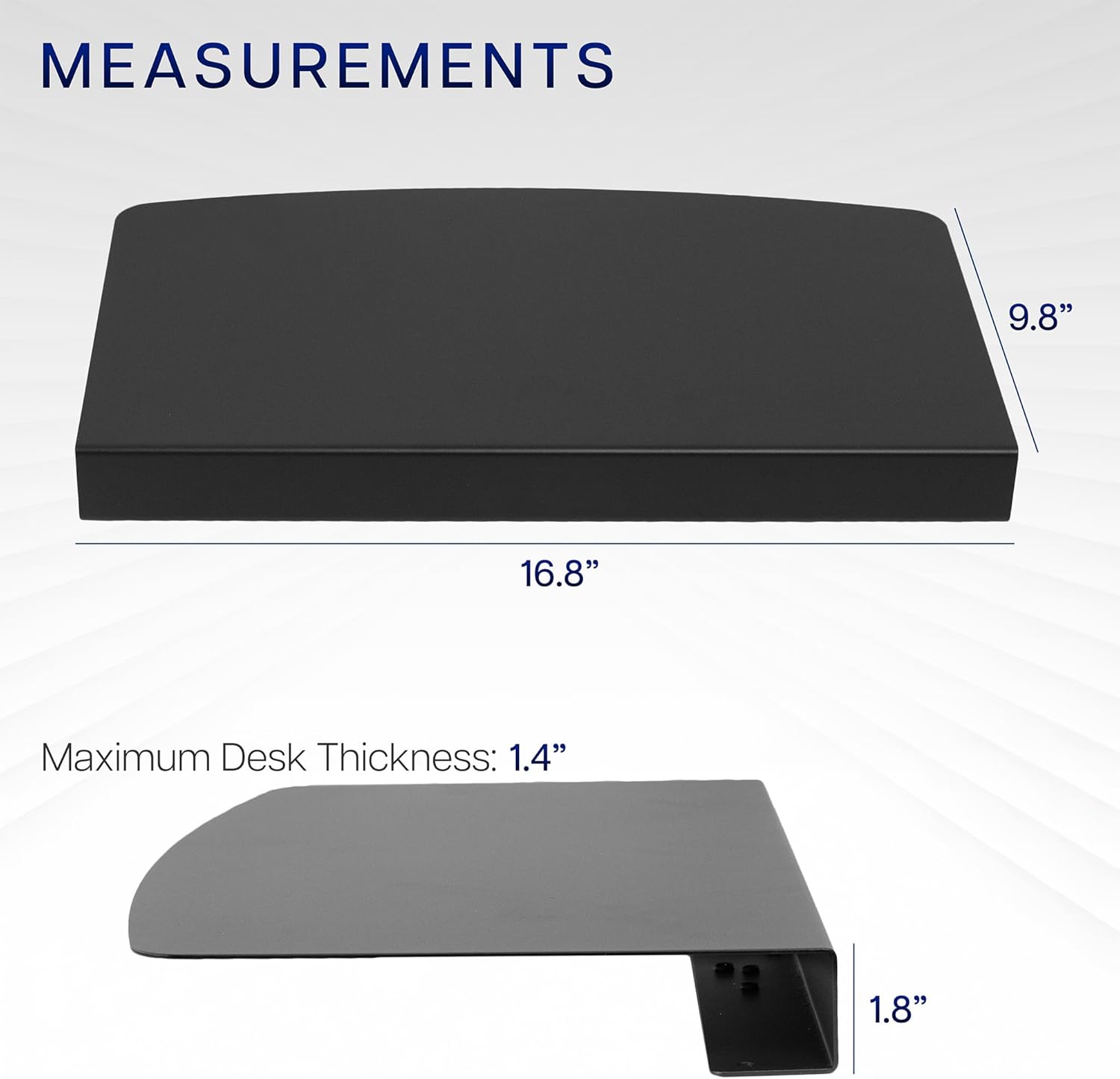 VIVO 17 inch Corner Desk Connector Platform for Mounting Under-Desk Keyboard Trays on L-Shaped Workstations, Black, DESK-AC07S