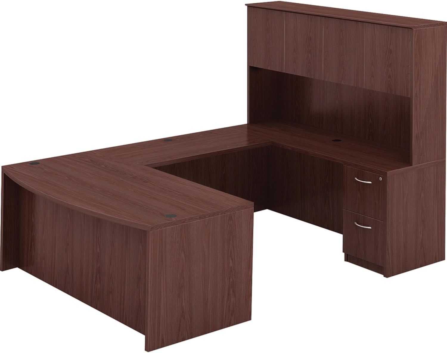 Lorell Hutch with Doors, 66 by 15 by 36-Inch, Mahogany