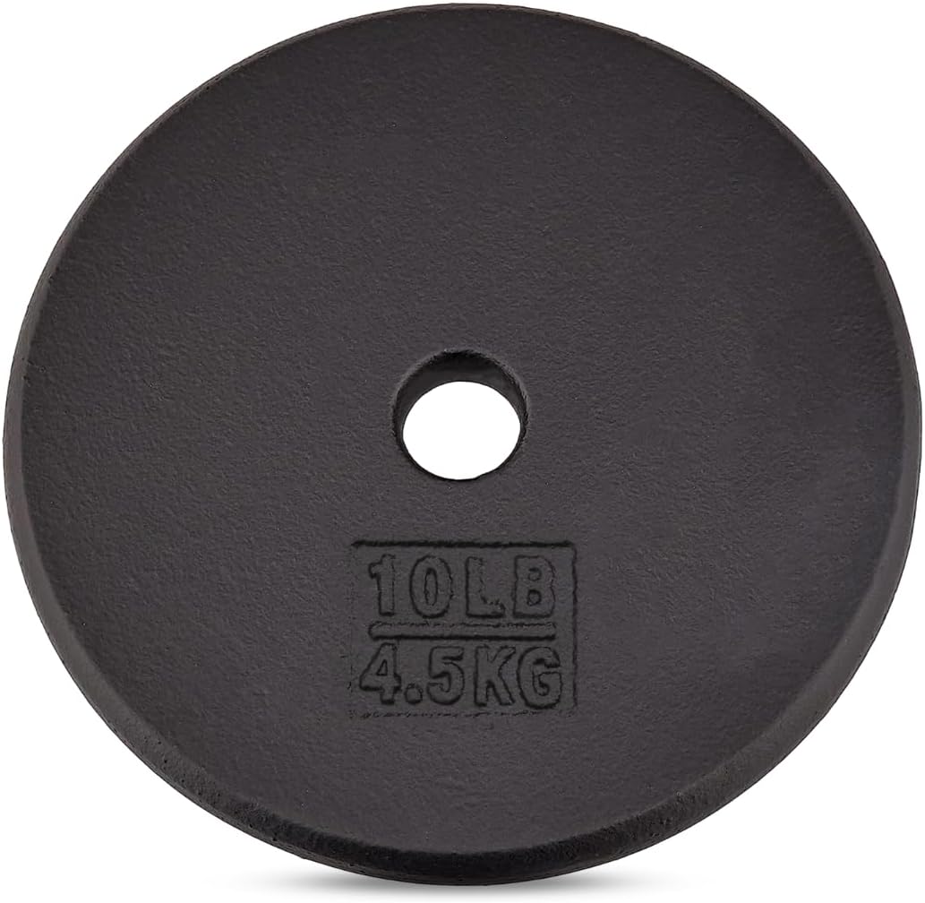 Yes4All Standard Weight Plates, 1-Inch Cast Iron Barbell Weights, Wide Range 5–50 LB, Ideal for Strength Training & Workout Routine, Available in Single, Pair & Set of 4