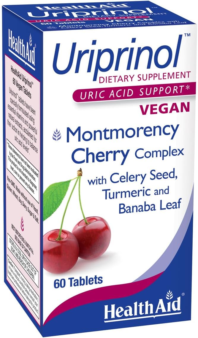HealthAid Uriprinol® 60 Tablets – Twice‑Daily Antioxidant Uric Acid Cleanse with Montmorency Cherry, Celery Seed