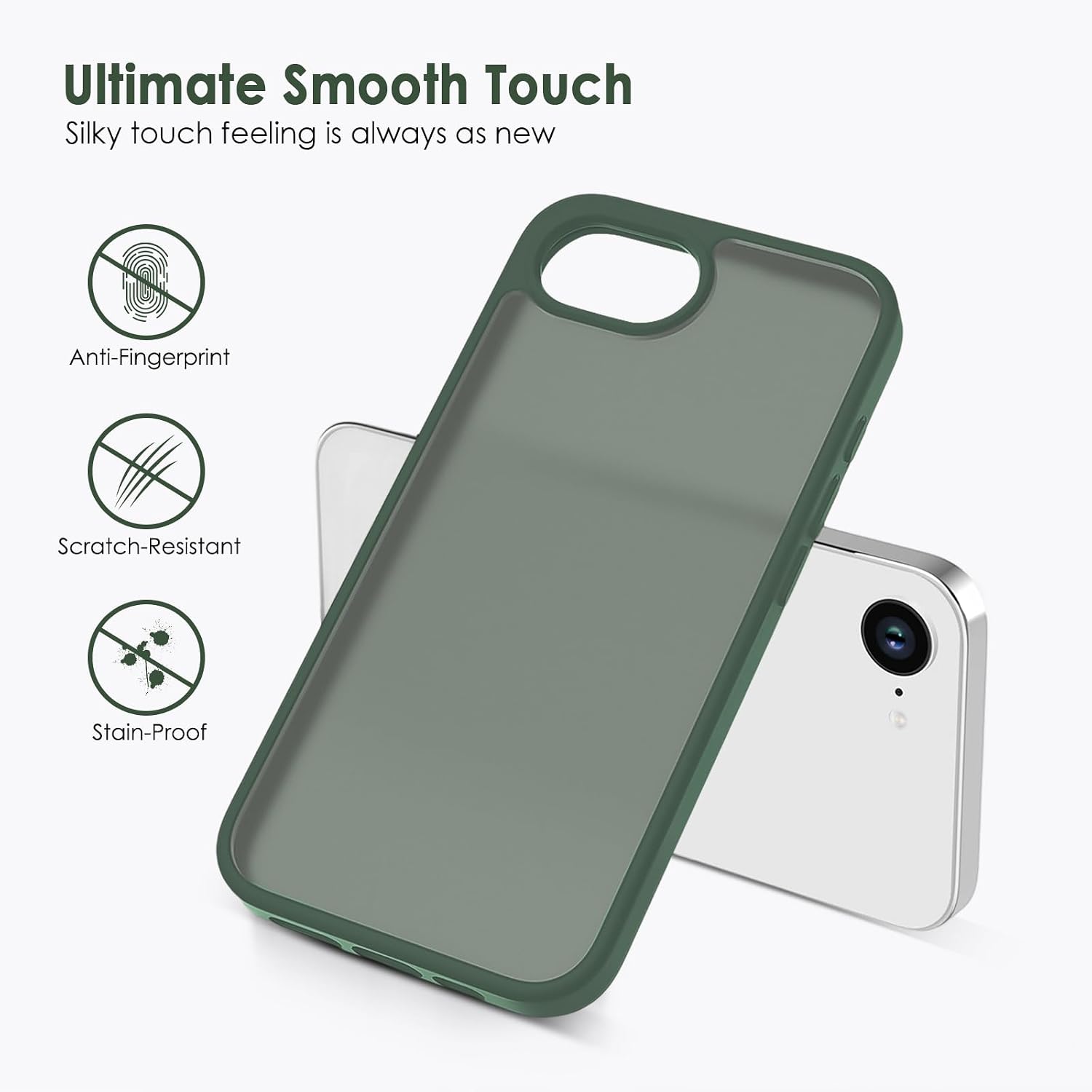 TENOC Phone Case Compatible with iPhone SE (2nd 2020 and 3rd 2022 Generation) & iPhone 7 & iPhone 8, Clear Case Shockproof Protective Bumper Slim Cover for 4.7 Inch