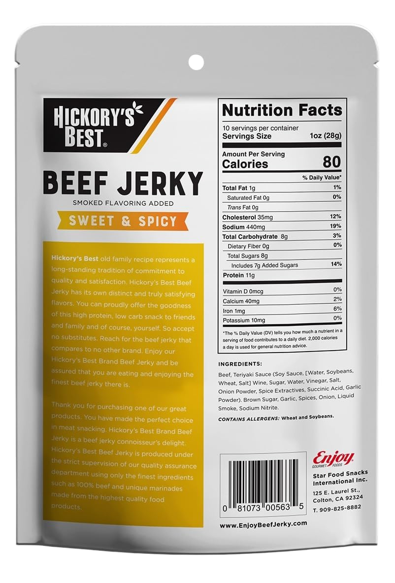 Enjoy Peppered Beef Jerky 8 oz (Pack of 1) | High Protein | No Nitrites