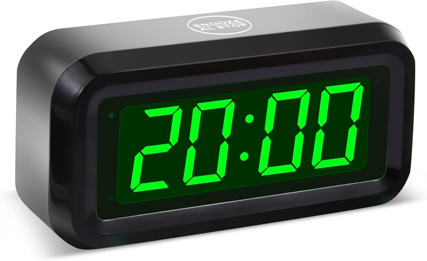 Digital Alarm Clock Battery Operated with LED Display for Bedrooms, Long Battery Life for 12 Months, 3 Brightness Adjustable, 12/24 Hour, Snooze, Black Case with Red Digits