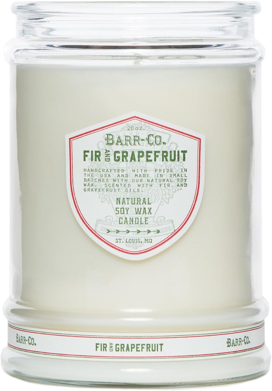Barr-Co. Fir & Grapefruit Glass Tumbler Candle, 20 oz | Woody Citrus Scent, Long Burning Soy Wax Candle, Scented Candles for Home, Bathroom & Office, 120-Hour Burn Time