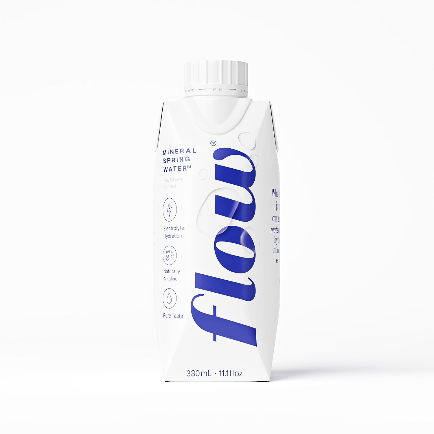 Flow Artesian Mineral Spring Water, 33.8 Fl Oz, 6 Pack | Naturally Alkaline Water, pH 8.1, Electrolytes, Minerals, Zero Calories, Eco-friendly pack, Non-GMO, BPA-Free