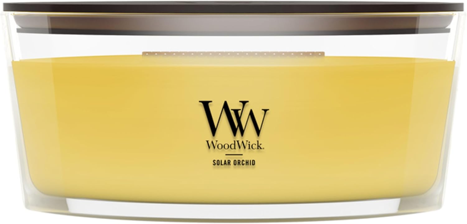 WoodWick Lavender Spa Gifts for Women and Men, 9.7 oz Medium Hourglass Candle with Crackling Wick