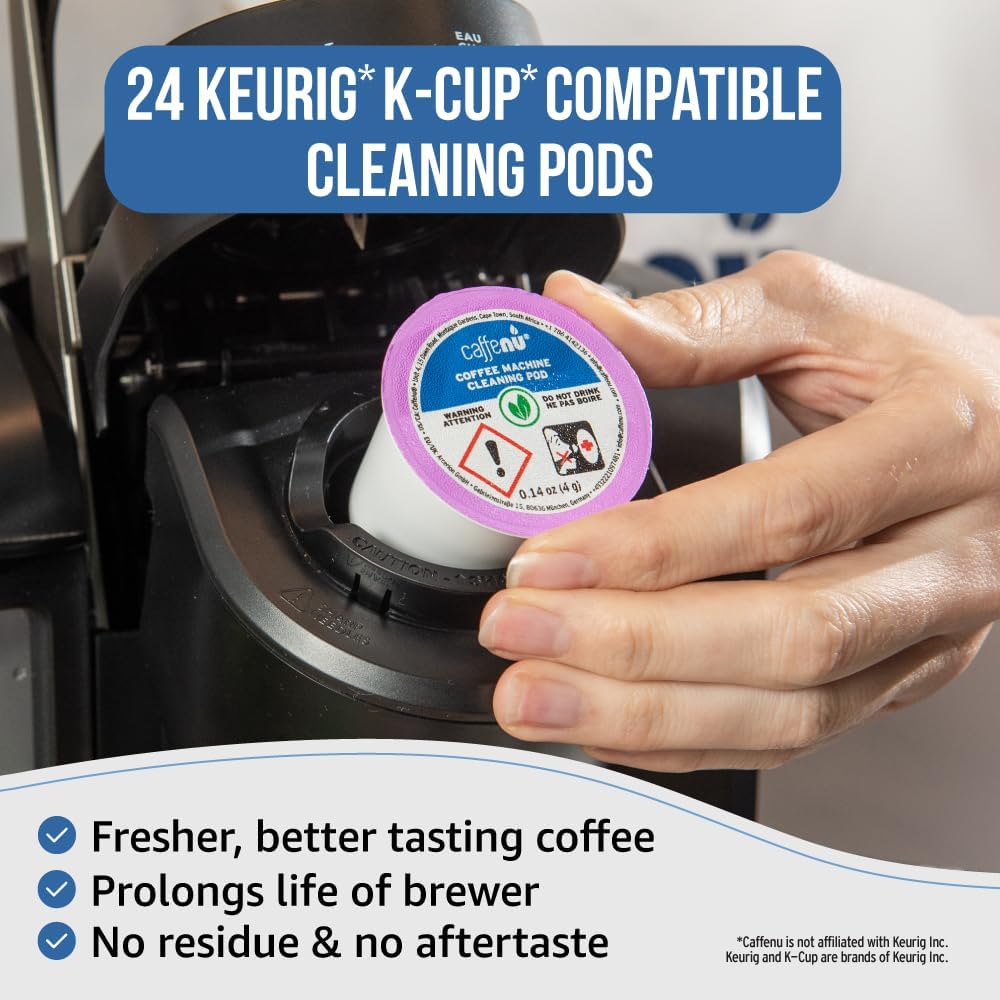 Caffenu Keurig Compatible Cleaning Rinse Pods, 8-Pod Cleaner Kit