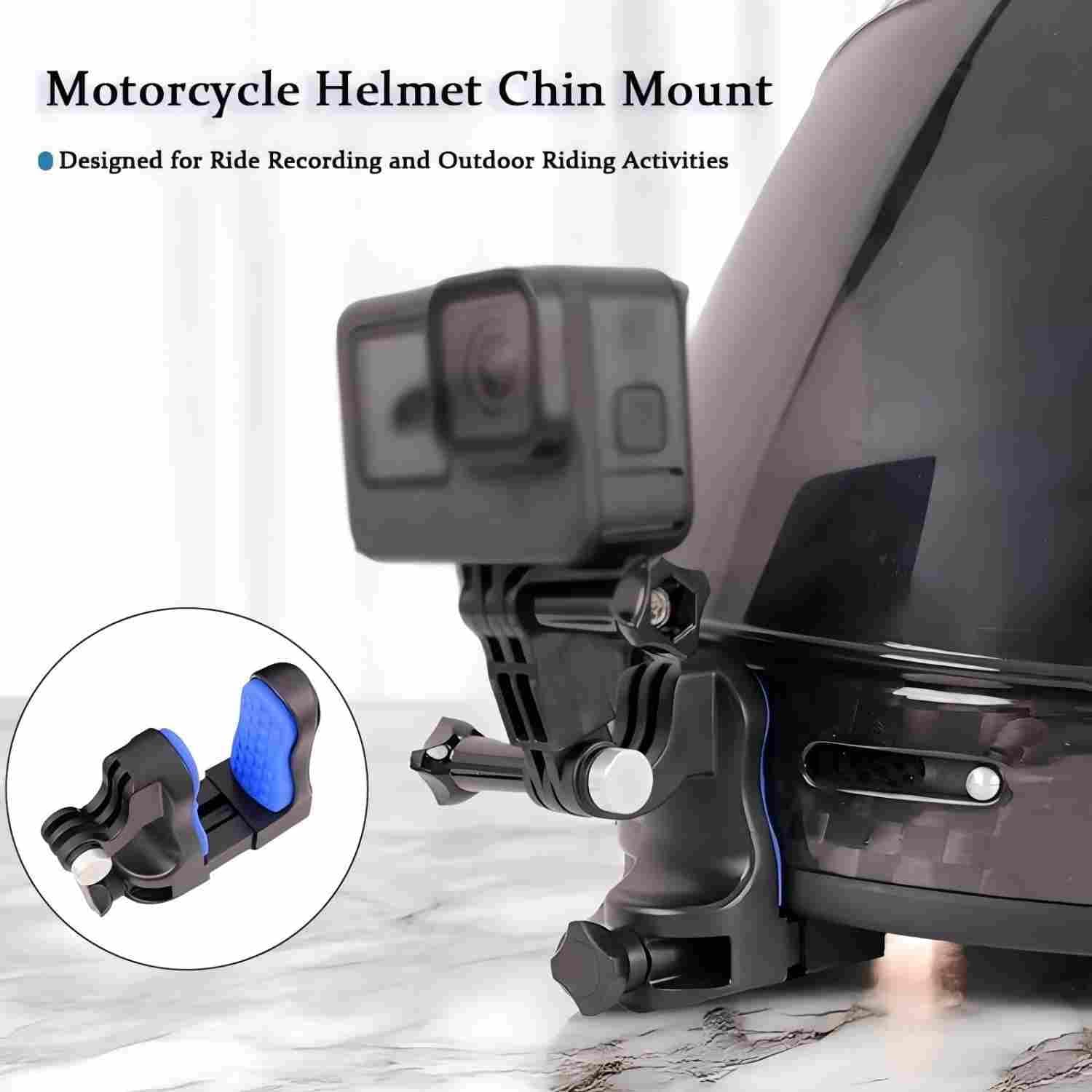 Chin Mount Motorcycle Helmet for HJC CS-R3 2019–2026 | Adjustable Without Tools, 270° Bidirectional Rotation, Anti-slip Textured Silicone Pad.