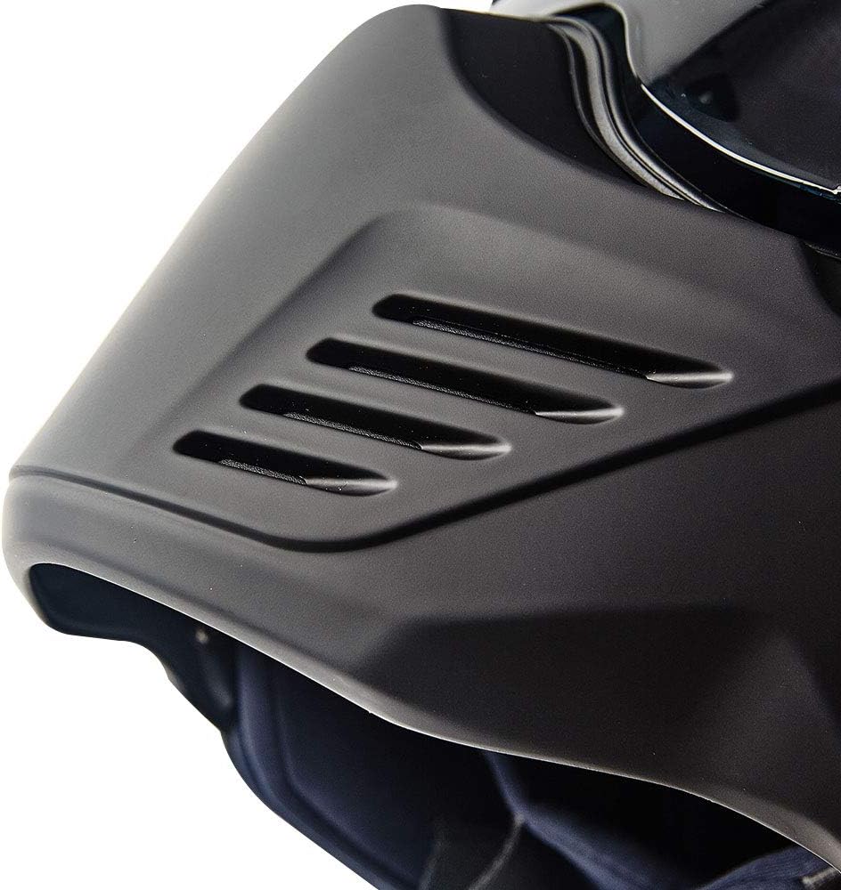 ILM Open Face Motorcycle 3/4 Half Helmet for Moped ATV Cruiser Scooter DOT (Black Chin Guard, Chin Guard)