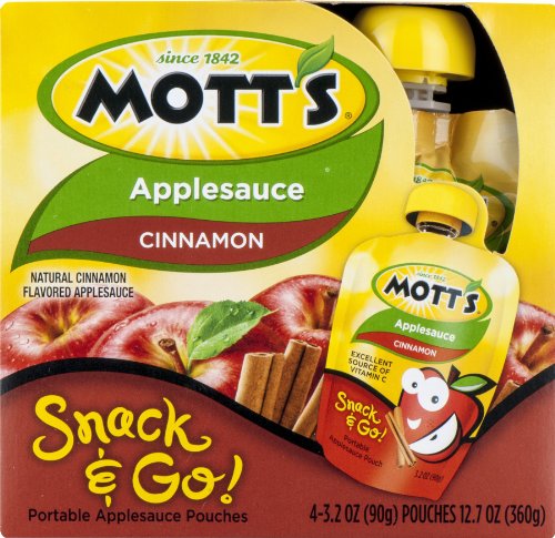 Mott's Cinnamon Applesauce, 3.2 oz clear pouches, 12 count