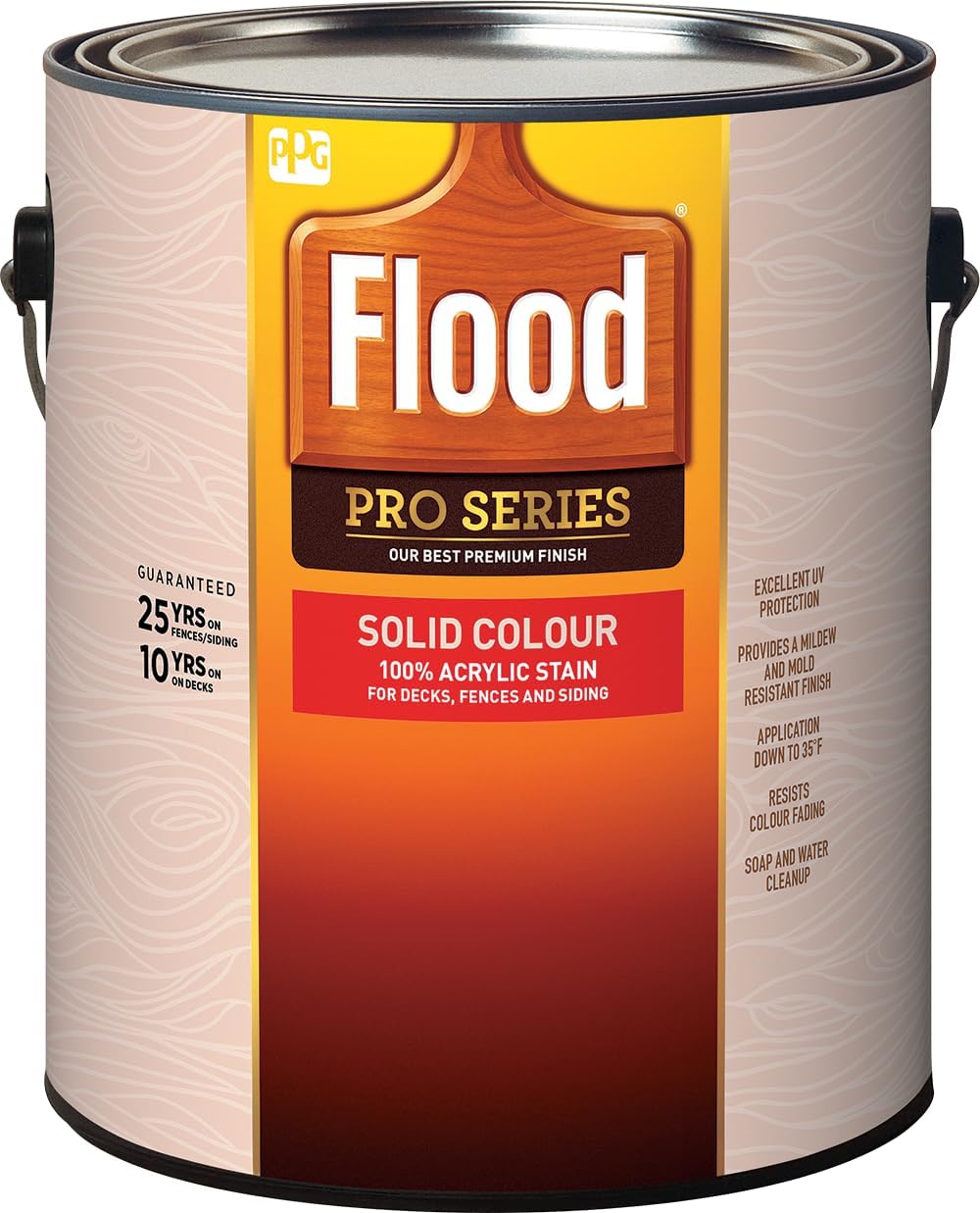 Flood CWF-UV 5 gal Honey Gold Transparent Exterior Wood Stain & Sealer | Oil-Based Penetrating Deck, Fence & Siding Stain, Water Repellent UV