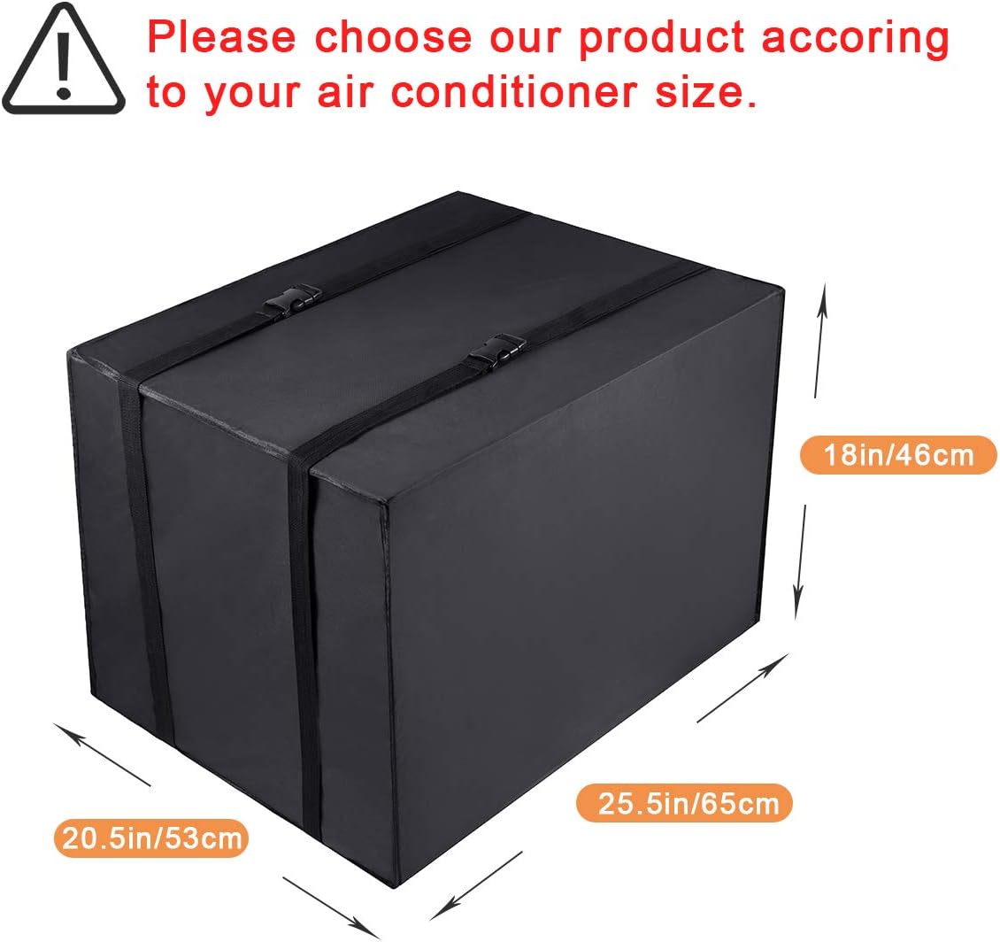 Luxiv Window AC Unit Cover Outdoor, Black Waterproof AC Cover 21X16X15 In