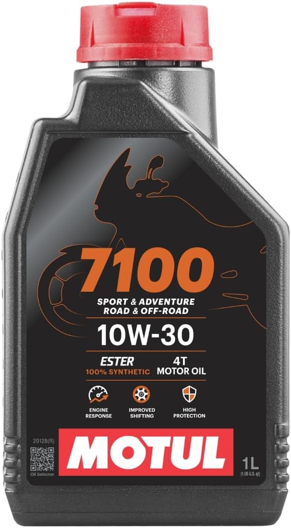 Motul 7100 4T 10W-30 Full Synthetic Motorcycle Oil - Ester Core Technology - API SP JASO MA2 Wet Clutch and DCT Safe - Engine Protection for Honda, Hero, TVS - 4 L