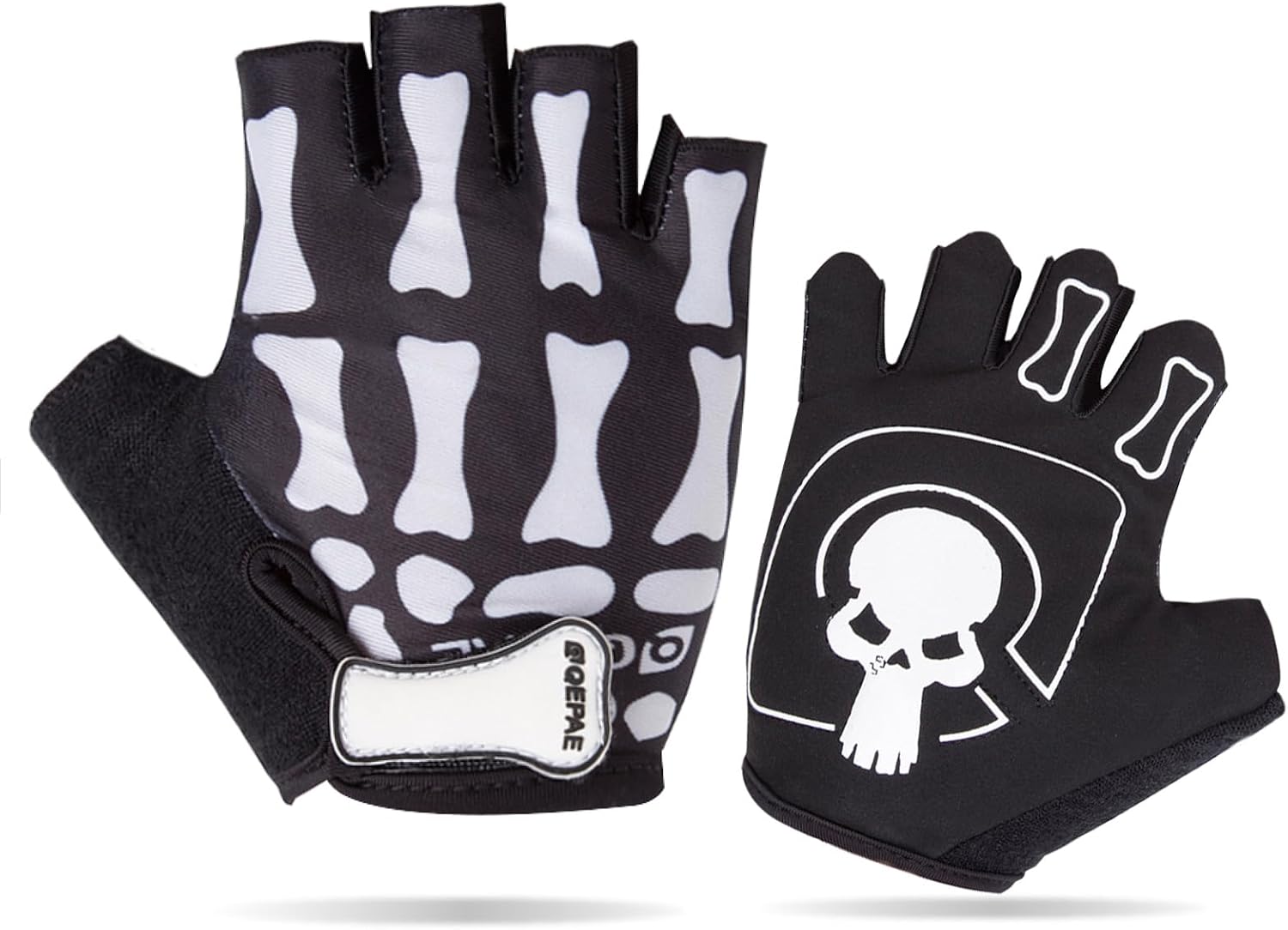 Azarxis Skeleton Gloves Adjustable Lightweight Racing Skull Sports Work Bone Gloves Anti-Slip Breathable for Men & Women Motorcycle, Cycling, Biking