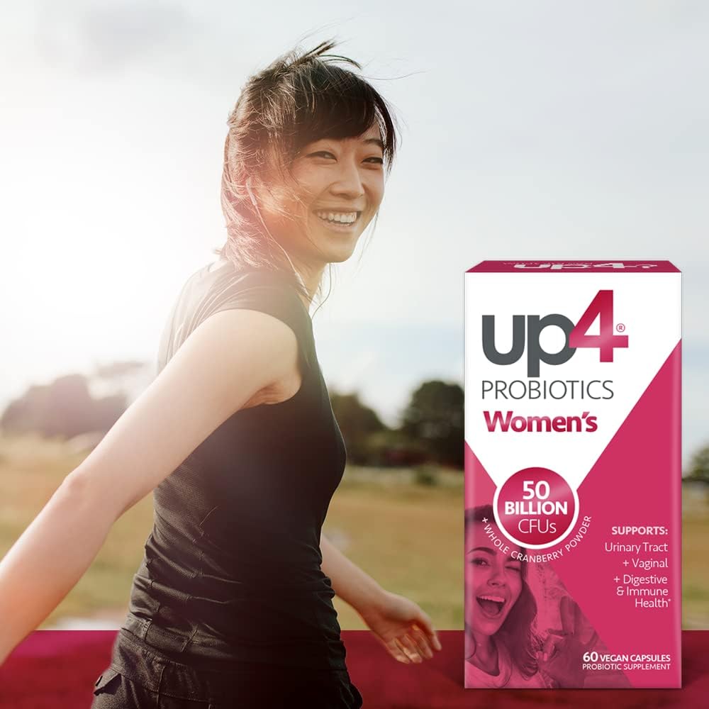 up4 Probiotic for Women, Vaginal, Digestive & Immune Support* 50B CFU 60 ct | Quad-Action Formula, Lactobacillus Strains, Whole Cranberry Powder