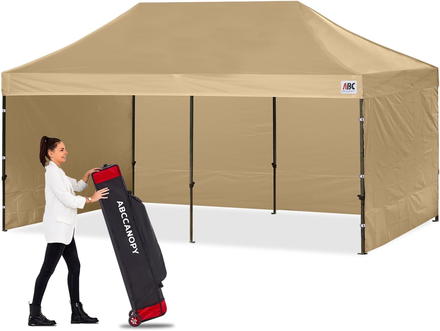 ABCCANOPY Heavy Duty Easy Pop up Canopy Tent with Sidewalls 10x20, Turquoise