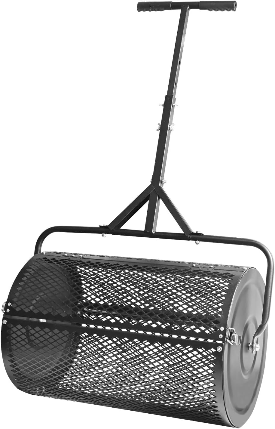 MAKEATREE 24 Inch Compost Spreader and Peat Moss Spreader, Lawn Roller for Spreading Top Soil Manure Dirt, Black