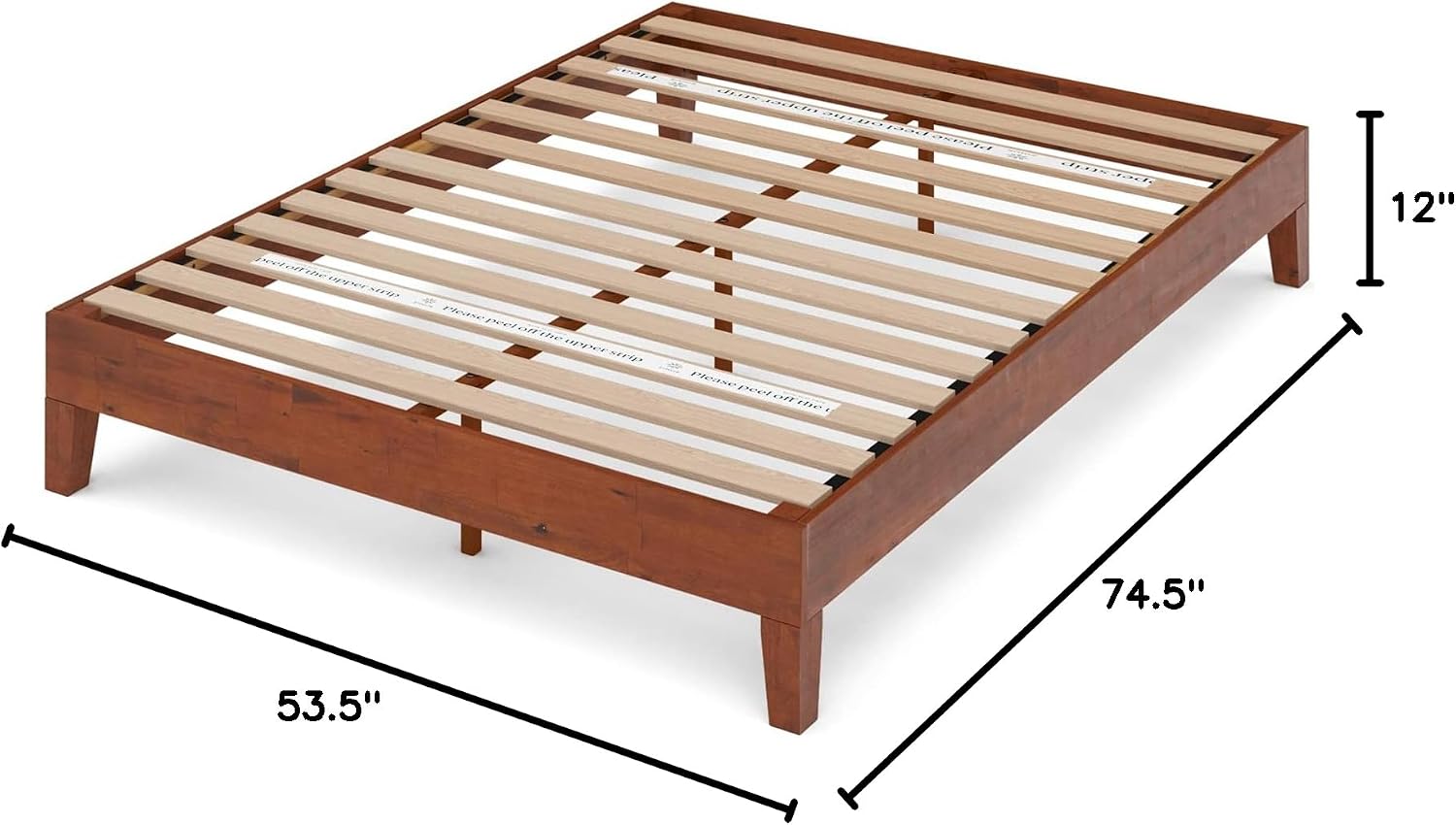 ZINUS Vivek Deluxe Wood Platform Bed Frame with Headboard, Wood Slat Support, No Box Spring Needed, Easy Assembly, Queen | Slatted Headboard, Wood Slat Support, No Box Spring Needed, Contemporary Design, Easy Assembly
