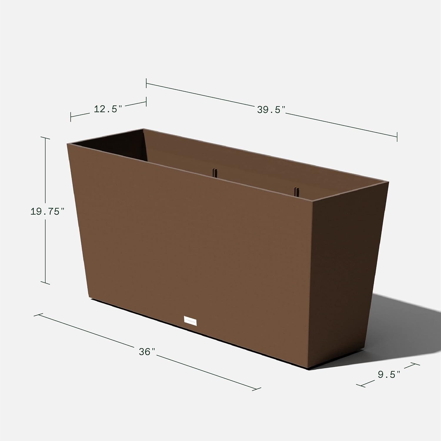 Veradek Pure Series Midori Planter - Wide Outdoor Planter | Made From Durable Plastic With Pre-Drilled Drainage Holes. Modern Porch/Patio Décor for Plants, Flowers and Herbs
