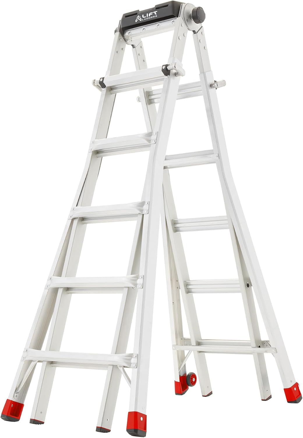 Lift Ladders 18-Ft Multi-Position Aluminum Ladder, 5-in-1, 300 lb. Capacity