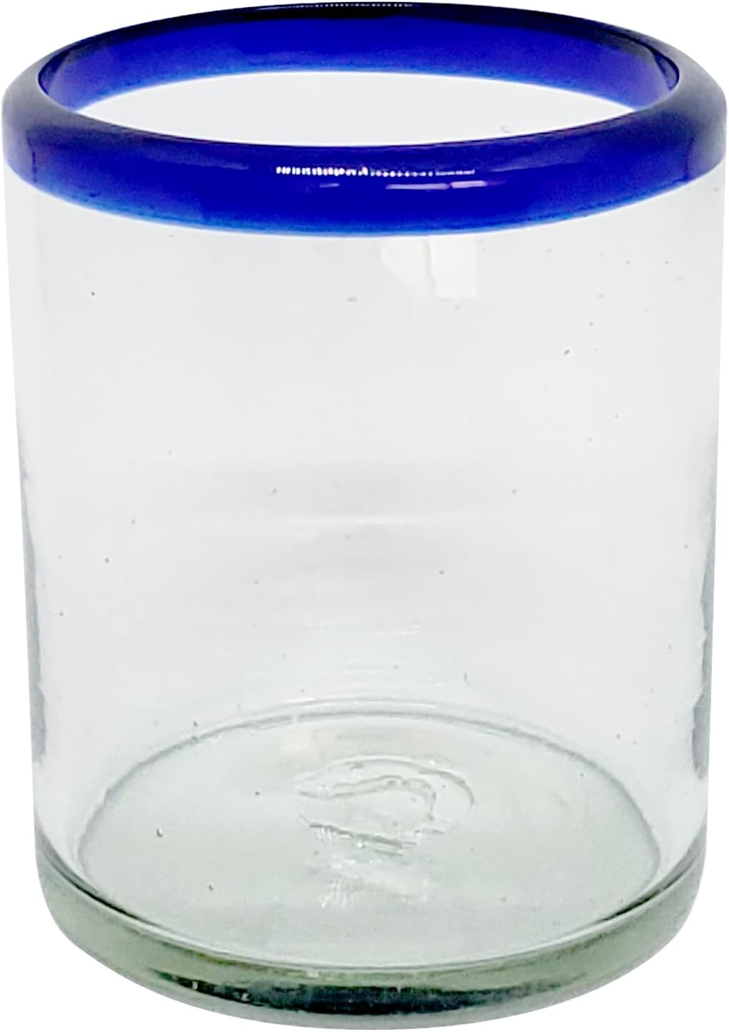 Cobalt Blue Rim 120 oz Pitcher and 6 Drinking Glasses set, Recycled Glass, Lead-free, Toxin-Free (Pitcher & Glasses)