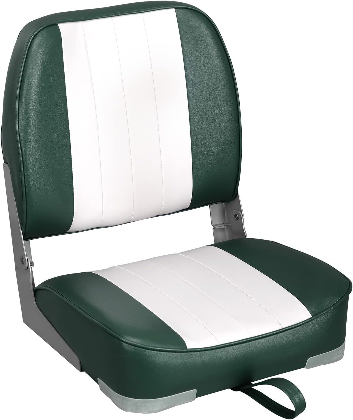 Leader Accessories Classic Low Back Folding Fishing Boat Seat Boat Chairs | Marine Boat Chairs With Thick Cushion, Aluminum Hinge, Use universal 5"x5" Mount, Fits Jon/Bass/Pontoon Boats