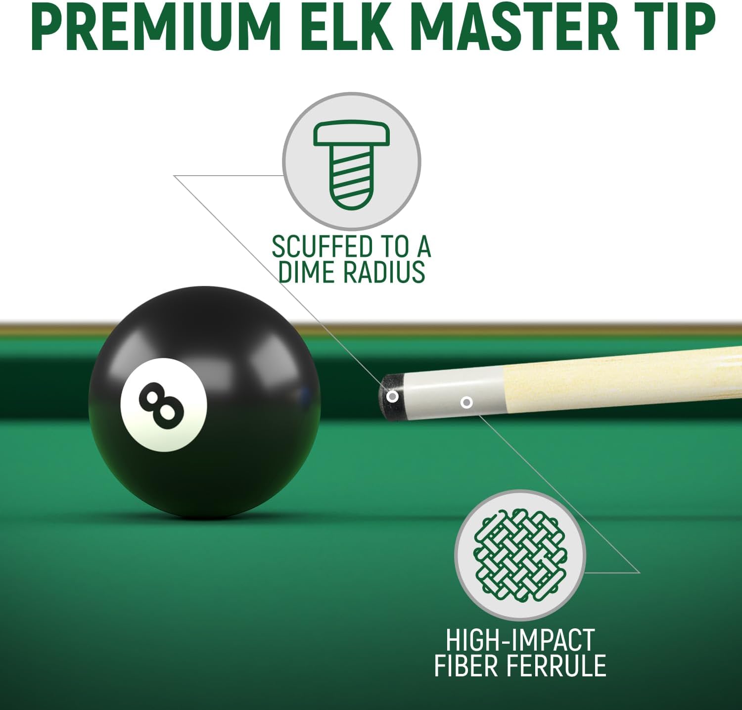 Players Set of One Piece House Pool Cue Sticks - Professional Quality for Commercial Or Residential Use (4 Cues)