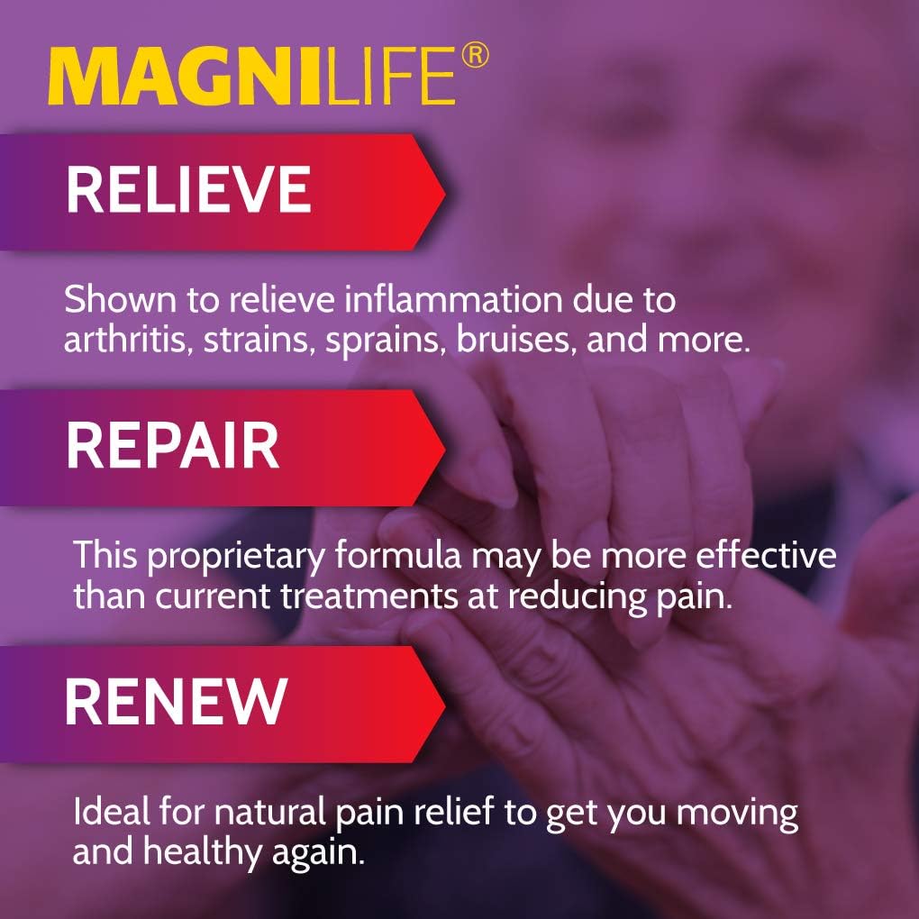 MagniLife Pain & Inflammation Relief Foam, 4 oz, Non-Greasy Pain Reliever for Muscle, Joint, Knee, Hip, Back, Foot, Helps Ease Stiffness, Soreness