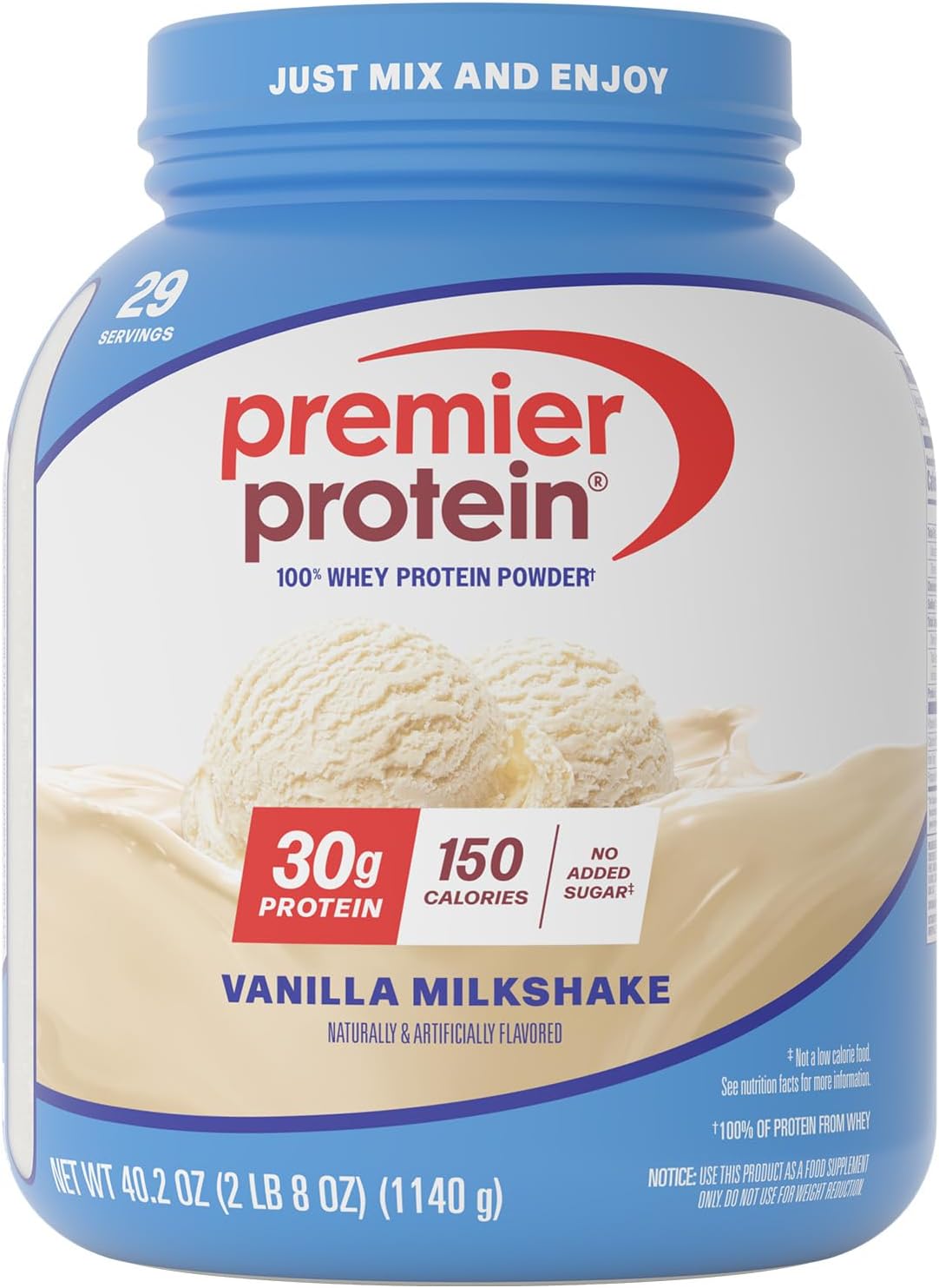Premier Protein 30g High Protein Powder, 100% Whey, Chocolate, 17 Servings | No Added Sugar, Supports Muscle Health, Soy & Gluten-Free, 1.44 lb
