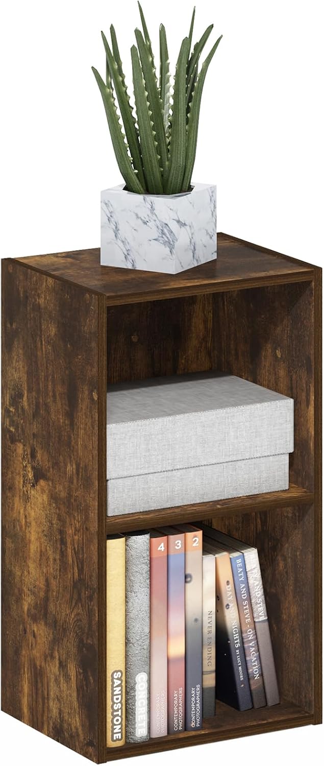 Furinno PASIR Book Shelf, 5-Tier Modern Bookshelf, Open Shelves Bookcase, 9 x 12 x 52, for Living Room, Bedroom, Home Office, Plain White