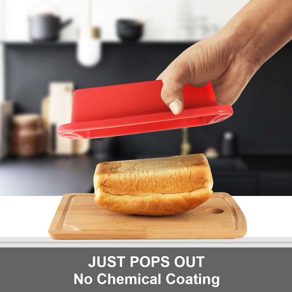 4 Pack Mini Loaf Pans,Nonstick Silicone Bread Loaf Pans