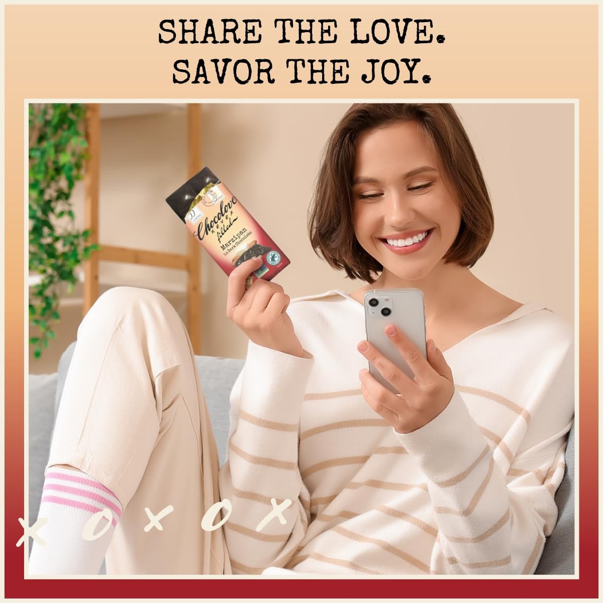 Chocolove Salted Caramel Chocolate Bars | 55% Cocoa | Silky Caramel with a Hint of Salt | Made with Premium Chocolate | Non-GMO, & Gluten-Free, 3.2 oz Bar (10 Pack)