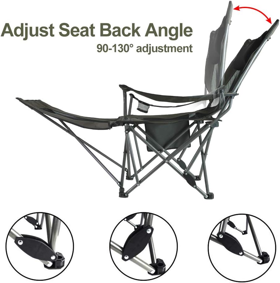 OUTDOOR LIVING SUNTIME Camping Folding Portable Mesh Chair with Removabel Footrest…