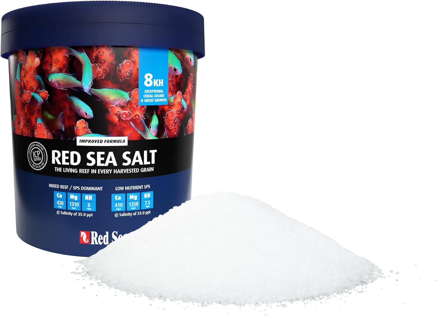 Red Sea Reef Salt Mix Small Bucket | Makes 55 Gallons Complete Marine Saltwater Aquarium Advanced Formula Optimal Coral Health & Stability